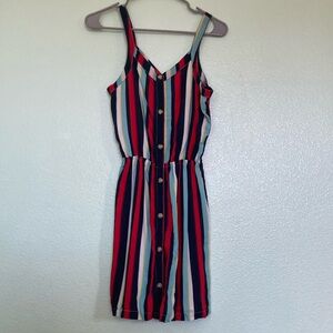 Striped Multicolor Button-Down Dress